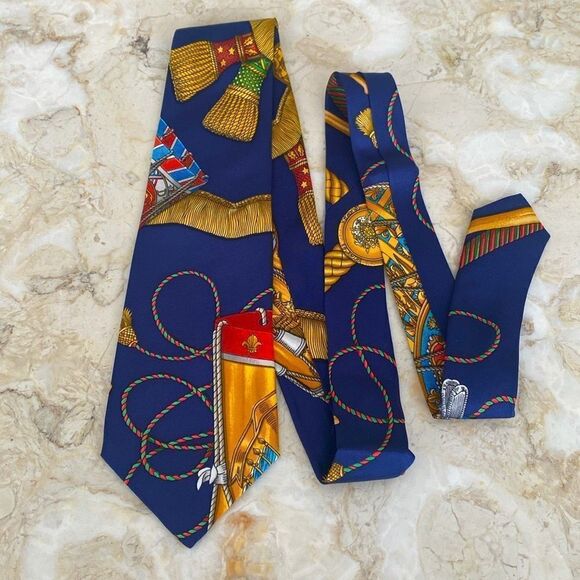 Vintage Hermes “Scarf” Tie 100% Silk Rare - Picture 2 of 8